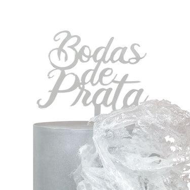 Topper Prata Bodas de Prata